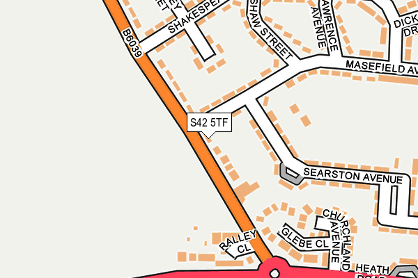 S42 5TF map - OS OpenMap – Local (Ordnance Survey)