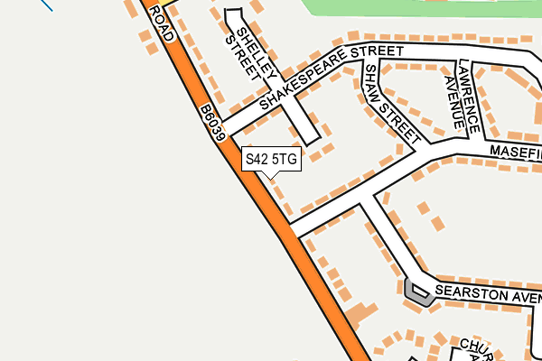 S42 5TG map - OS OpenMap – Local (Ordnance Survey)