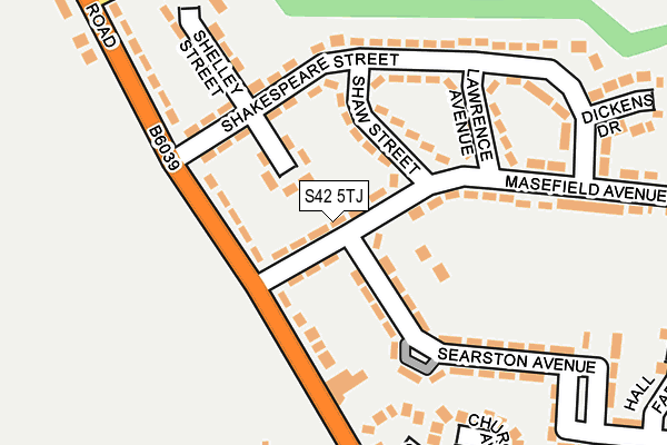 S42 5TJ map - OS OpenMap – Local (Ordnance Survey)