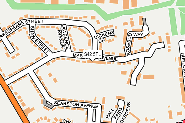 S42 5TL map - OS OpenMap – Local (Ordnance Survey)