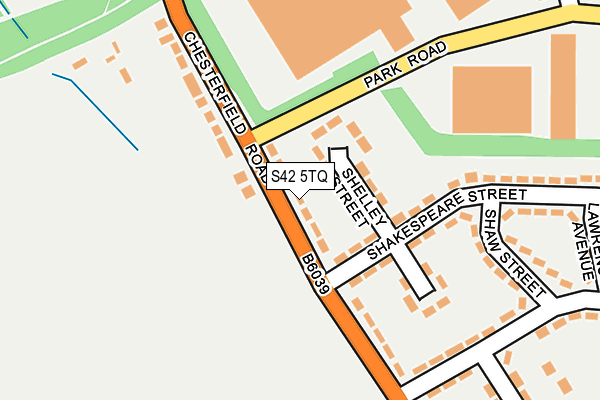 S42 5TQ map - OS OpenMap – Local (Ordnance Survey)