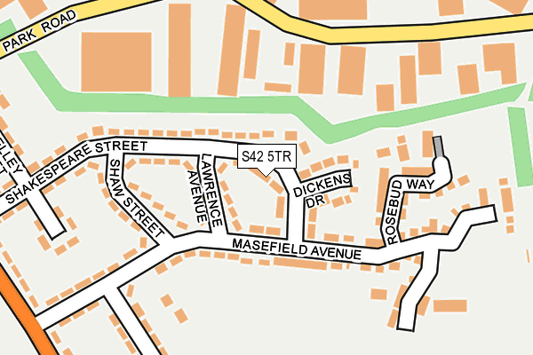 S42 5TR map - OS OpenMap – Local (Ordnance Survey)