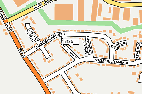 S42 5TT map - OS OpenMap – Local (Ordnance Survey)