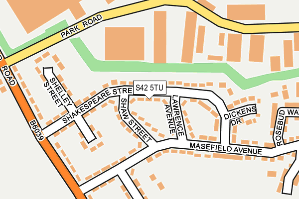S42 5TU map - OS OpenMap – Local (Ordnance Survey)