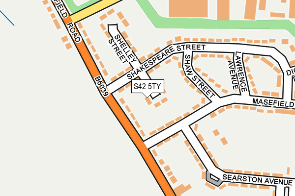 S42 5TY map - OS OpenMap – Local (Ordnance Survey)