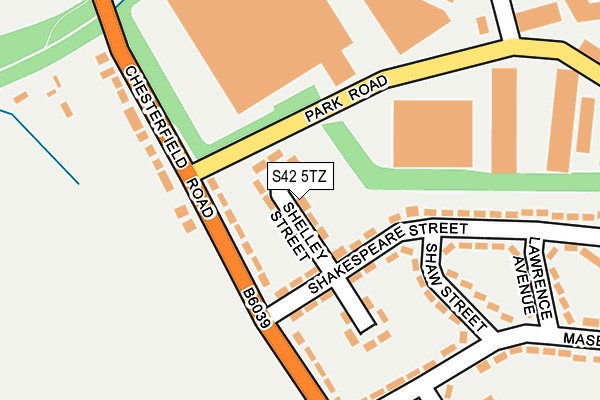 S42 5TZ map - OS OpenMap – Local (Ordnance Survey)
