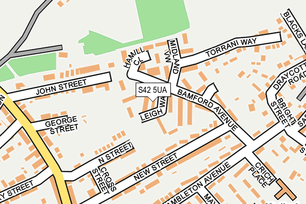 S42 5UA map - OS OpenMap – Local (Ordnance Survey)