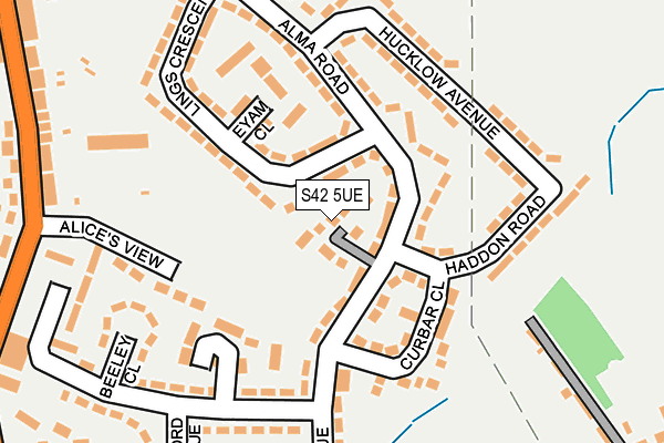 S42 5UE map - OS OpenMap – Local (Ordnance Survey)