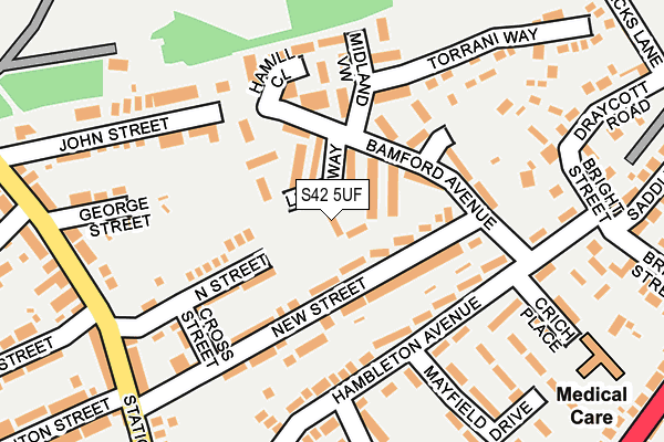 S42 5UF map - OS OpenMap – Local (Ordnance Survey)