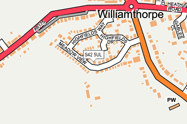 S42 5UL map - OS OpenMap – Local (Ordnance Survey)