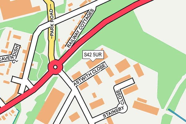 S42 5UR map - OS OpenMap – Local (Ordnance Survey)