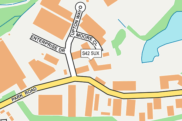 S42 5UX map - OS OpenMap – Local (Ordnance Survey)