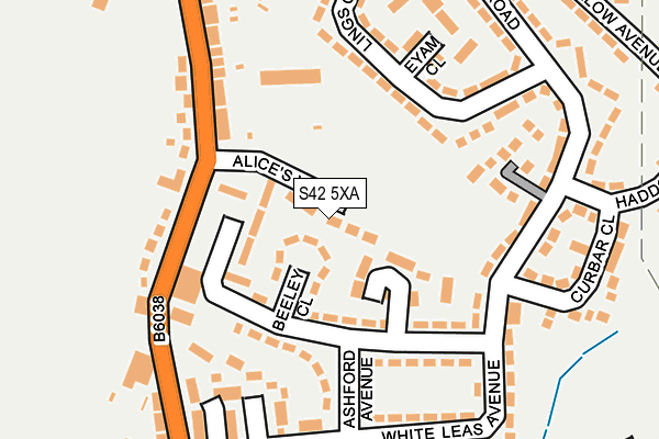 S42 5XA map - OS OpenMap – Local (Ordnance Survey)