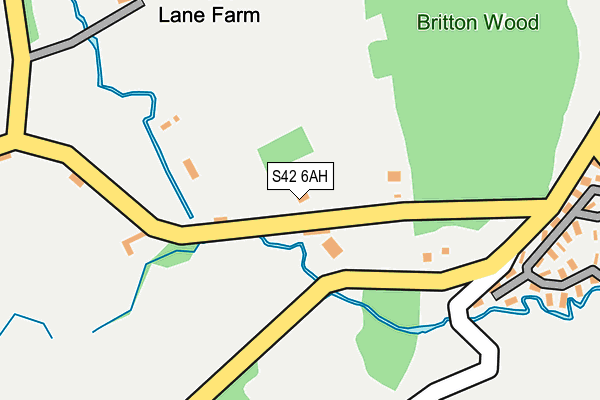 S42 6AH map - OS OpenMap – Local (Ordnance Survey)