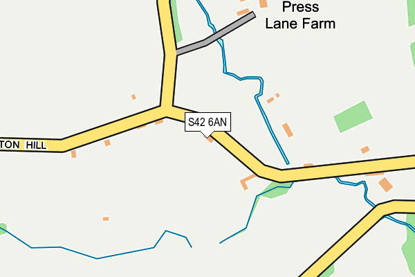 S42 6AN map - OS OpenMap – Local (Ordnance Survey)