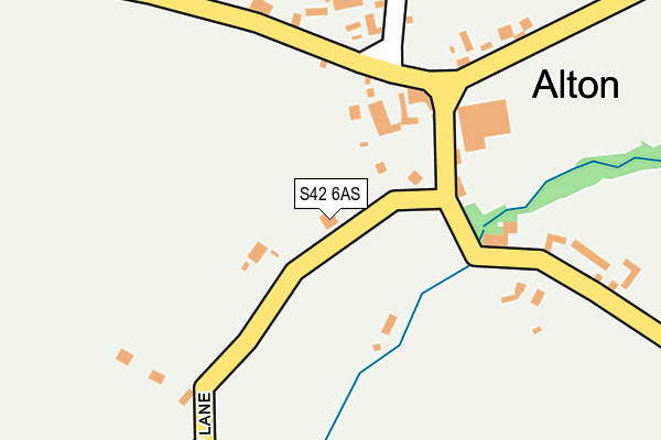 S42 6AS map - OS OpenMap – Local (Ordnance Survey)