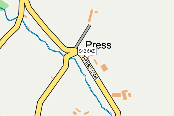 S42 6AZ map - OS OpenMap – Local (Ordnance Survey)