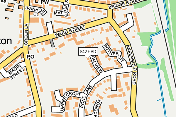 S42 6BD map - OS OpenMap – Local (Ordnance Survey)