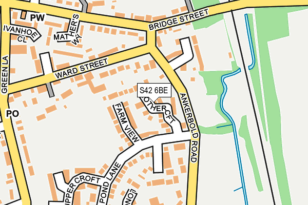S42 6BE map - OS OpenMap – Local (Ordnance Survey)