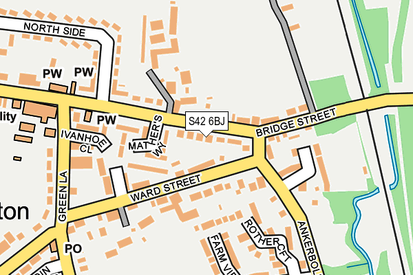 S42 6BJ map - OS OpenMap – Local (Ordnance Survey)