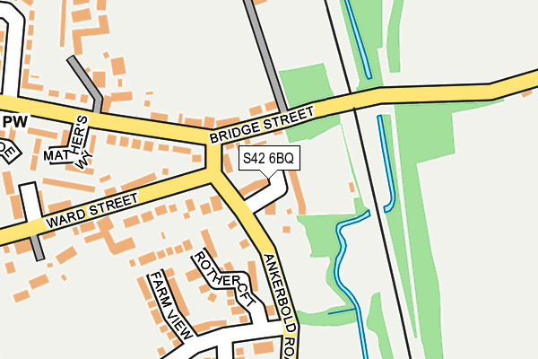 S42 6BQ map - OS OpenMap – Local (Ordnance Survey)