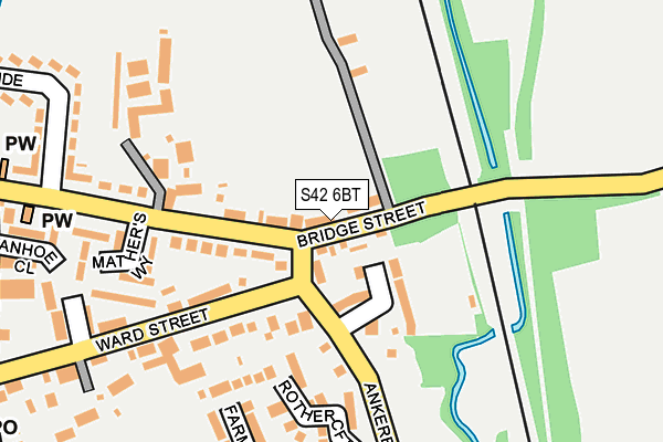 S42 6BT map - OS OpenMap – Local (Ordnance Survey)