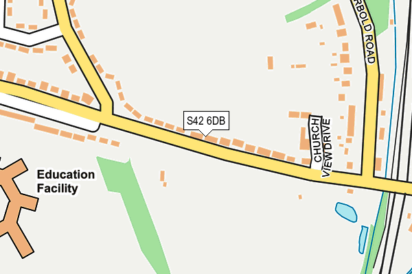 S42 6DB map - OS OpenMap – Local (Ordnance Survey)