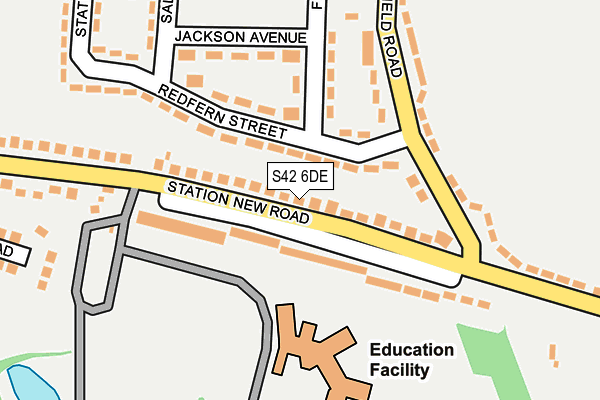 S42 6DE map - OS OpenMap – Local (Ordnance Survey)