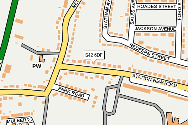 S42 6DF map - OS OpenMap – Local (Ordnance Survey)