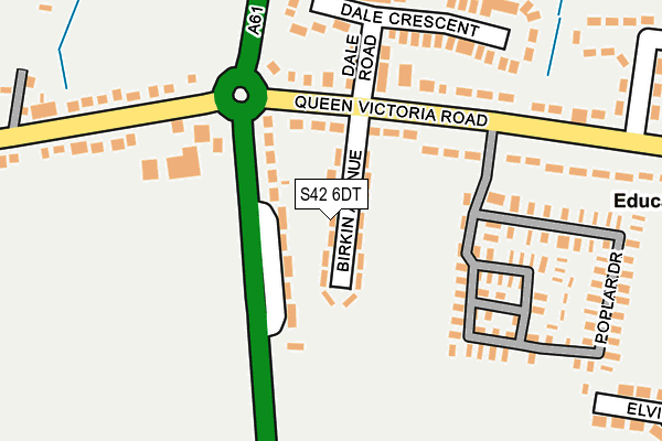 S42 6DT map - OS OpenMap – Local (Ordnance Survey)