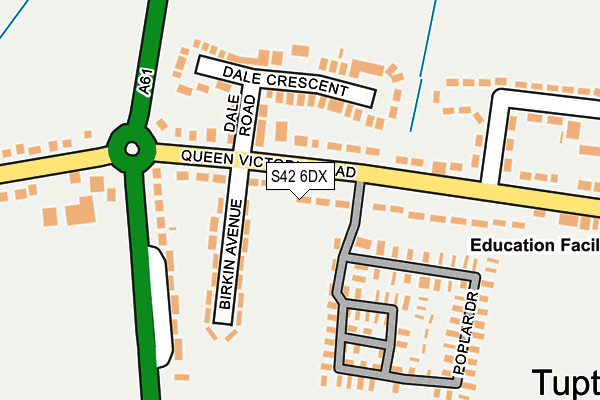 S42 6DX map - OS OpenMap – Local (Ordnance Survey)