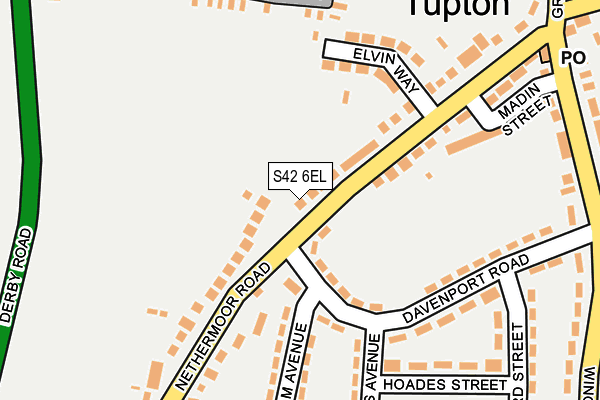 S42 6EL map - OS OpenMap – Local (Ordnance Survey)