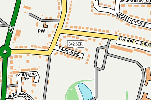 S42 6ER map - OS OpenMap – Local (Ordnance Survey)
