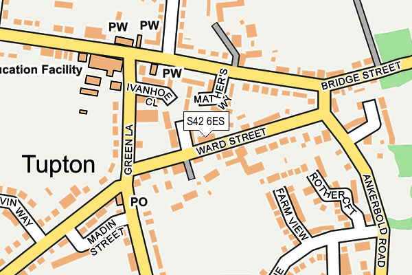 S42 6ES map - OS OpenMap – Local (Ordnance Survey)