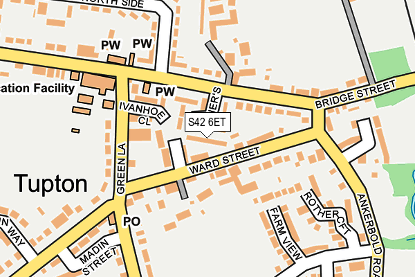 S42 6ET map - OS OpenMap – Local (Ordnance Survey)