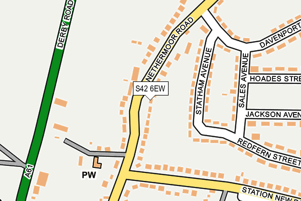 S42 6EW map - OS OpenMap – Local (Ordnance Survey)