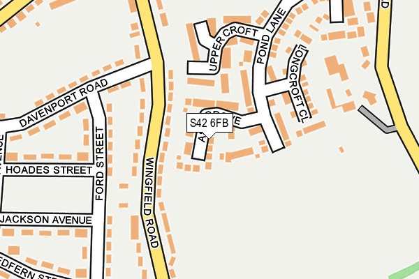S42 6FB map - OS OpenMap – Local (Ordnance Survey)