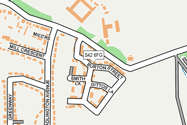 S42 6FG map - OS OpenMap – Local (Ordnance Survey)