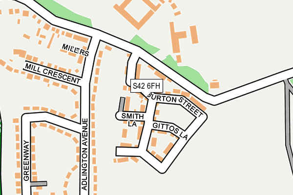 S42 6FH map - OS OpenMap – Local (Ordnance Survey)