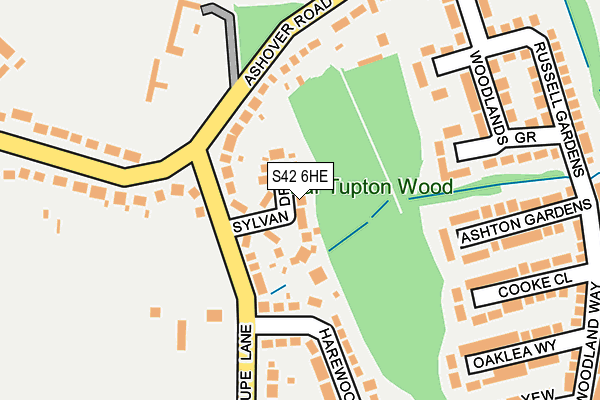 S42 6HE map - OS OpenMap – Local (Ordnance Survey)