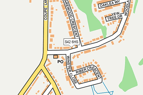 S42 6HS map - OS OpenMap – Local (Ordnance Survey)