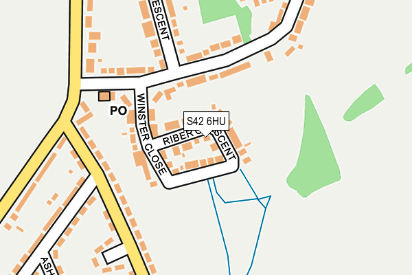 S42 6HU map - OS OpenMap – Local (Ordnance Survey)
