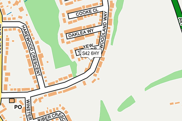 S42 6HY map - OS OpenMap – Local (Ordnance Survey)