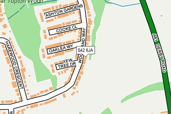 S42 6JA map - OS OpenMap – Local (Ordnance Survey)