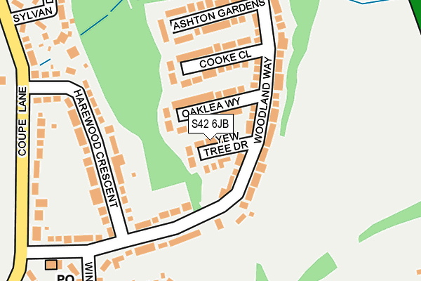 S42 6JB map - OS OpenMap – Local (Ordnance Survey)