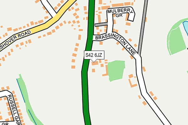 S42 6JZ map - OS OpenMap – Local (Ordnance Survey)