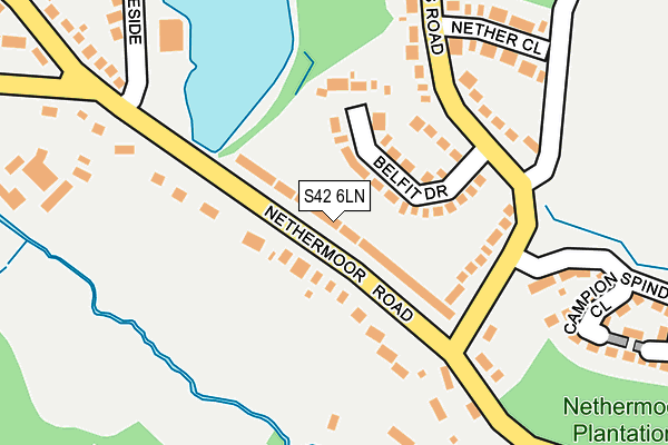 S42 6LN map - OS OpenMap – Local (Ordnance Survey)