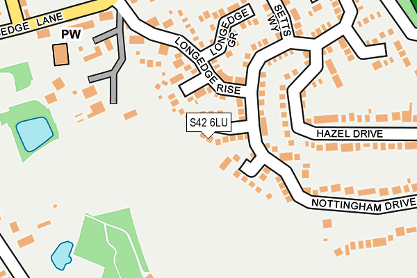 S42 6LU map - OS OpenMap – Local (Ordnance Survey)