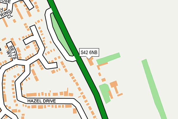 S42 6NB map - OS OpenMap – Local (Ordnance Survey)