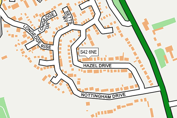 S42 6NE map - OS OpenMap – Local (Ordnance Survey)